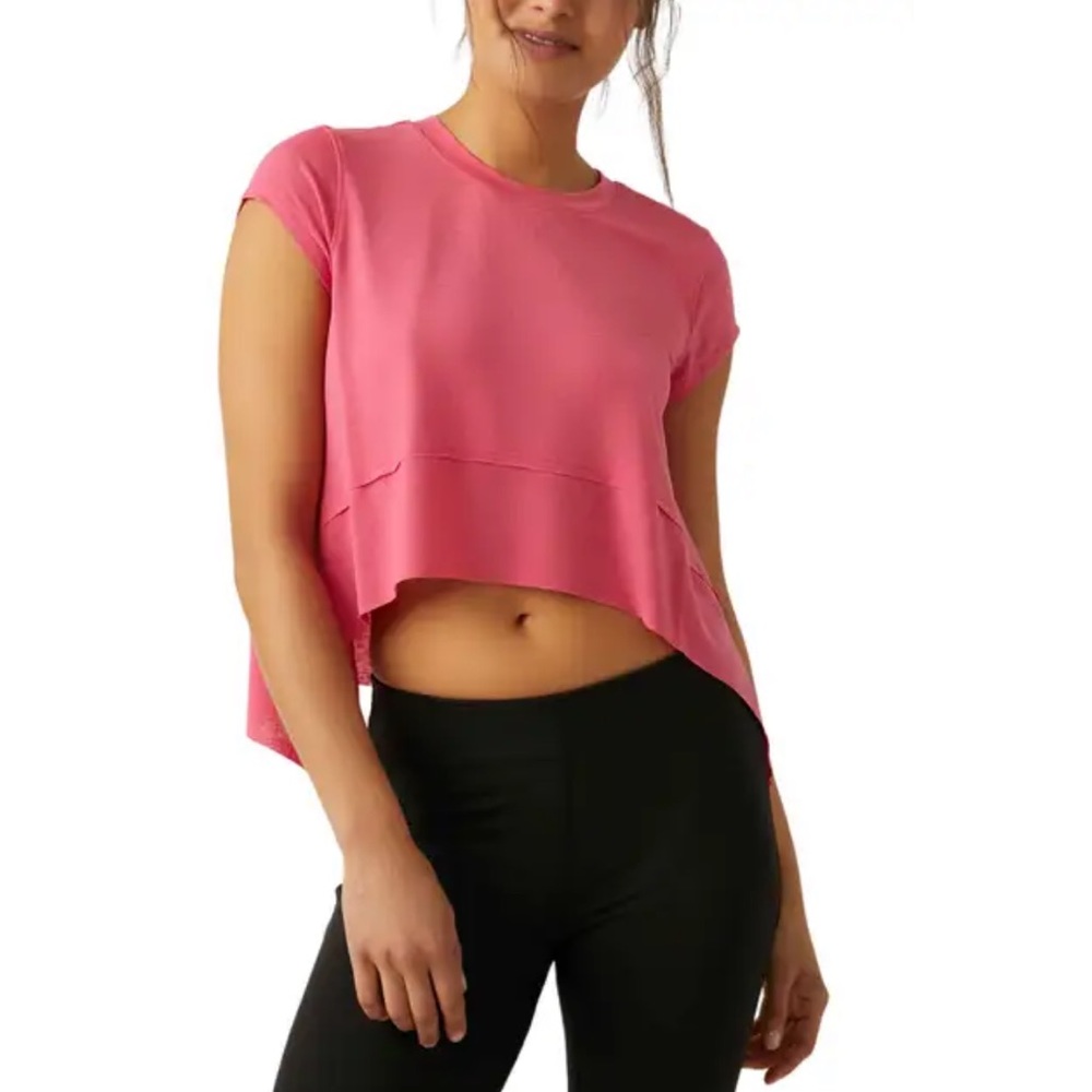 NWT Fp Movement by Free People. Tempo Crop T-shirt. Medium Hot Pink